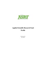 Applied scientific research fund (asrf)
