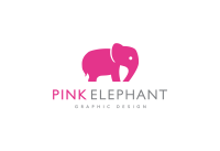Pink elephant graphic design
