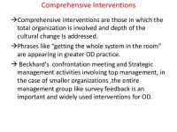 Comprehensive interventions
