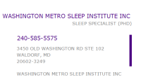 Washington metro sleep institute
